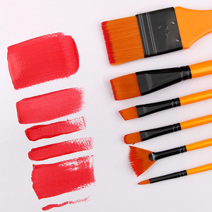 Watercolor Acrylic Oil Painting <b>Brushes</b> 6pcs Oil Acrylic Paintbrushes Nylon Hair <b>Paint</b> <b>Brush</b> <b>Set</b> - Product Image 6