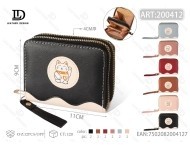 Portafoglio da Donna con Doppia Cerniera, Piccolo Portafoglio in PU con Stampa Cartoon alla Moda - Product Image 1