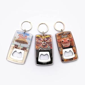 Thailand Bangkok Tourist Souvenir <b>Key</b> <b>Chain</b> Printed Metal Acrylic Beer Bottle Opener Keychain Custom - Product Image 3