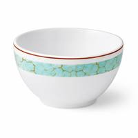 Service de table en mélamine A5 mat, série craquelée turquoise et or, sans BPA, incassable, écologique, pour hôtels, écoles, plats chauds et restauration rapide