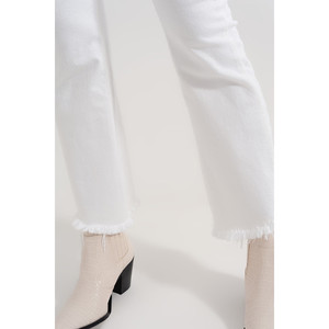 Pantaloni dritti bianchi con caviglie larghe - Product Image 6