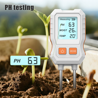 Testeur de sol numérique LCD 3-en-1 avec sonde en acier inoxydable pour pH, humidité et température, idéal pour les plantes, les jardins, les pelouses et l'agriculture
