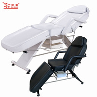 Table de soin pliable en acier inoxydable avec pieds et dossier réglables pour usage commercial (hôtels et salons)