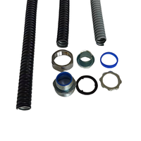 Tuyau flexible en acier électrique gainé de PVC, résistant aux flammes, noir et gris, 90 mm et 110 mm, échantillon gratuit, prix bas
