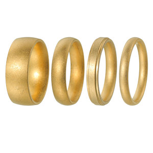 <span class=keywords><strong>Bague</strong></span> <span class=keywords><strong>de</strong></span> <span class=keywords><strong>mariage</strong></span> pour homme en acier inoxydable 304 mat, plaqué or, à dôme et à marches, largeur 3/4/5/8 mm, simple et empilable - Product Image 1