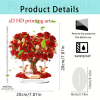 Handgefertigte Acryl Wasserdichte Weihnachts-Heimdekoration Blumen-Rosen-Baum Herzförmig für Familie zum Valentinstag