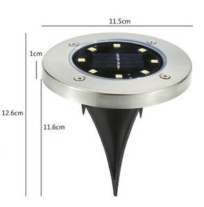 Tahan Air Disk Lampu Lantai Spike Solar Tanah 12LED Lampu Lampu Taman untuk Outdoor - Product Image 6