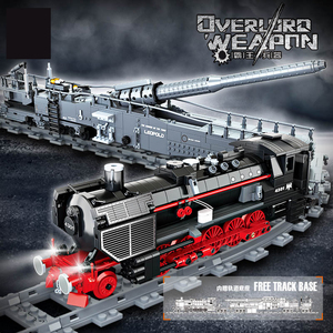 Juego de juguetes de ingeniería coleccionables Kid STEM Proyectos de construcción Modelo de tren Set WW2 poderoso cañón <span class=keywords><strong>militar</strong></span> MOC Ferrocarril Ladrillos Juguetes - Product Image 5