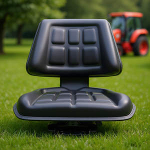 Siège de tracteur noir en acier avec rail coulissant en PVC, accessoire pour tondeuse - Product Image 2