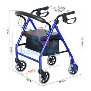 Andador de rolô dobrável leve e conveniente para idosos e deficientes, material de terapia de reabilitação - Product Image 3