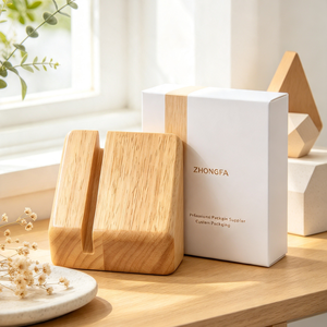 Soporte de Madera de Haya Personalizado para Teléfono con Acabado Pulido Antiarañazos, Soporte Multifuncional de Escritorio para Teléfonos Móviles y Tarjetas de Visita - Product Image 2
