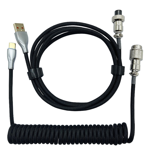 Coiled Type-c to USB Mechanical Keyboard Cable aviator Connector for Gaming Keyboard/tablet/smart Phone Data Cable