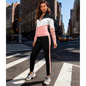 Women's 2 Piece Tracksuit Long Sleeve Zip Jacket Jogger <b>Pants</b> Casual Workout Outfit Breathable Spring Wear - Product Image 3