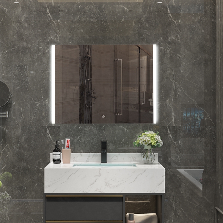 Большой Настенный светодиодный светильник для ванной комнаты, умное зеркало с сенсорным экраном, беспроводной