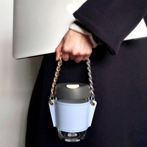 Funda de cuero creativa para taza de té con asa, soporte para taza de té de burbujas, funda para taza de café con asa de cadena DIY - Product Image 6