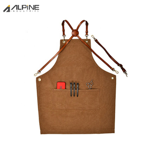 Delantal de Chef coreano Original de alta calidad, delantal de cocina para barbacoa, delantales de cuero genuino, diseño personalizado para Unisex - Product Image 5