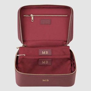 Borsa Cosmetica Personalizzata con Manico e Cerniera, <span class=keywords><strong>Beauty</strong></span> Case da Viaggio in Pelle Saffiano per Trucco e Articoli da Toeletta - Product Image 5