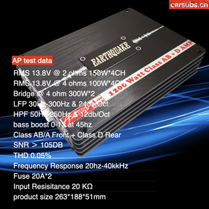 Amplificateur de voiture 105DB, qualité sonore, 4 canaux, classe AB avant, classe D arrière, amplificateur de subwoofer de voiture, 4 canaux pour <span class=keywords><strong>Esotec</strong></span> DYN - Product Image 2