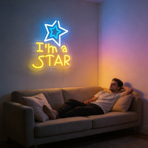 Neonawall Enseigne néon LED « I'M a <span class=keywords><strong>STAR</strong></span> » pour créateurs de contenu et streamers, avec design étoile, pour la décoration de salle de <span class=keywords><strong>streaming</strong></span> - Product Image 5