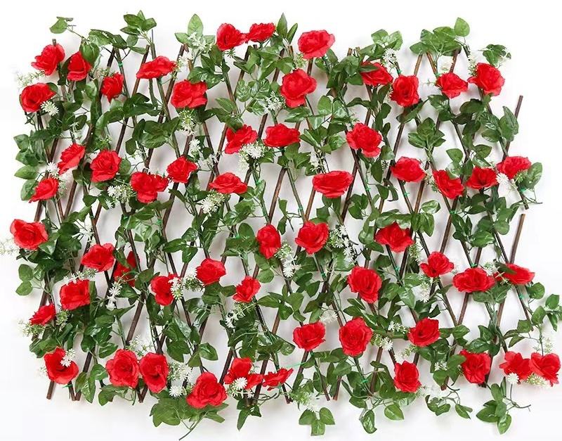 Clôture en bois rose rouge 0,7m