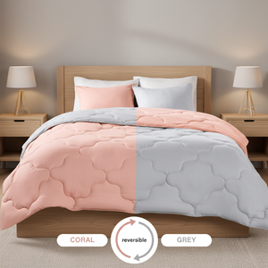 3 Piece <strong>Comforter</strong> Set All Season Reversible Stitched Geometrical Pattern Bedding Comfort - Product Image 1