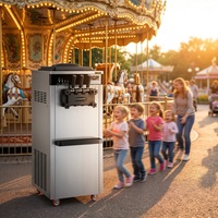 Mesin Es Krim Robot Futuristik Baru, Penjual Otomatis, Pembuat Yogurt Soft Serve, Bahan Stainless Steel, Layar Interaktif AI