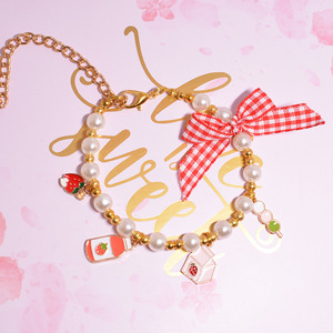 Collar para Mascotas con Lazo de Pato y Perlas, Accesorios de Dibujos Animados para Perros y Gatos - Product Image 1
