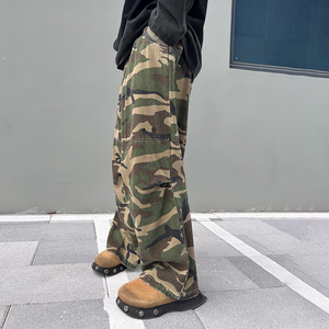 <span class=keywords><strong>Pantaloni</strong></span> <span class=keywords><strong>Cargo</strong></span> Mimetici da <span class=keywords><strong>Uomo</strong></span> di Alta Qualità in 100% Cotone con Chiusura a Coulisse Modello Largo Personalizzati dal Produttore - Product Image 3