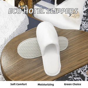 Chaussons en velours avec logo, articles de toilette <span class=keywords><strong>éco</strong></span>logiques pour hôtel, articles de toilette blancs, caractéristiques douces pour les clients - Product Image 2