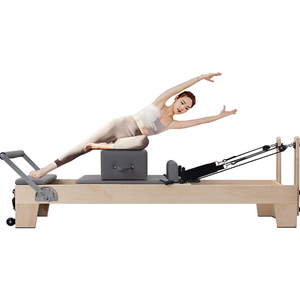 CZFIT - Artículo Más Vendido, Máquina Profesional de Pilates Reformer de Madera de Arce, Cuero PU Negro, Equipo de Fitness Profesional - Product Image 1