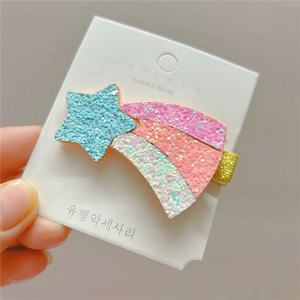 Pinza para el Cabello de Niñas, Diseño de Dibujos Animados, Arcoíris, Princesa, Brillantina, Meteorito, Tela, para Fiestas - Product Image 2