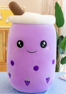 Vendita calda peluche con bolle di tè cuscino con animali ripieni decorazione per la casa per bambini regalo di compleanno morbido giocattolo di peluche Boba - Product Image 6