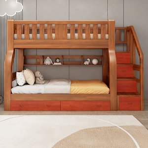 <span class=keywords><strong>Lit</strong></span> superposé <span class=keywords><strong>en</strong></span> <span class=keywords><strong>bois</strong></span> massif de style chinois moderne pour parents et enfants, <span class=keywords><strong>lit</strong></span> pour enfants à deux niveaux multifonctionnel - Product Image 2