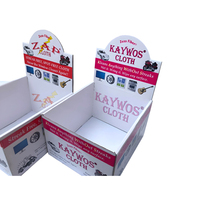 Présentoir de comptoir en carton à dessus ouvert, tons pastel, design épuré, pour produits de beauté