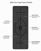 Tapis de yoga professionnel en caoutchouc naturel PU, ligne d'alignement antidérapante, extra large, spécifique aux femmes, fitness à domicile