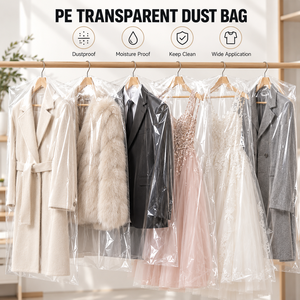 Fundas Transparentes Impermeables y Antipolvo para Ropa de Uso Doméstico, para Abrigos, Trajes, Almacenamiento de Ropa, Perchas Antipolvo - Fábrica - Product Image 3