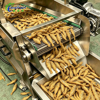 Chaîne de production de friture à bande transporteuse grande capacité Shepody pour viande, crevettes, tempura, petit poisson jaune, machine à friture continue