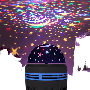 Luz Nocturna LED Multifunción con Proyección de Cielo Estrellado, Luz Ambiental para Dormitorio, Activación por Sonido, RGB, Rotación - Product Image 1