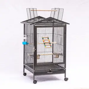 Jaula de metal para pájaros de alta gama, jaula para mascotas, jaula para loros