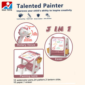 Tavola da pittura cavalletto 3 in 1 musica per bambini proiettore art tavolo da disegno giocattoli per bambini - Product Image 3