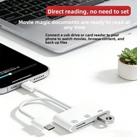 Lector de Tarjetas SDTF para Teléfono Android 17, Compatible con Varios Países, Tipo-C, Doble Línea, Tres en Uno, OTG USB2.0/Lightning, Modelo X 04