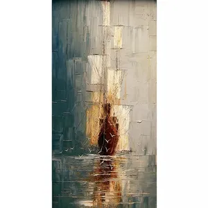 Dropshipping Abstract Sailboat Wall Posters Oil Painting on Canvas Hanging Pictures for Home for Living Room Handmade Acrylic SJ