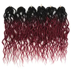 Goddess Faux Locs Crochet Hair Gypsy With Curly End Synthetic Braiding Hair Extensions Ombre Dreadlocks Braid