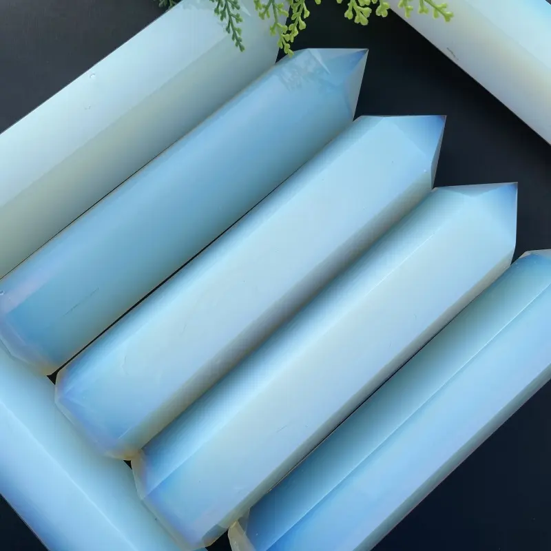 Bulk Large Natural White Opalite Crystal Points Tower /Polished Big Opalite Pencil Wands For Gifts Pencil Tower