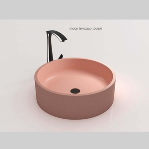 Lavabo da <span class=keywords><strong>bagno</strong></span> rotondo a vasca sottile in quarzo KINGS-WING all'ingrosso - Product Image 1