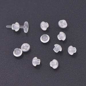 الأكثر مبيعًا سدادات أذن مثمنة من السيليكون الشفاف ، مكونات نتائج مجوهرات ذاتية الصنع مقاومة للانزلاق من البلاستيك الشفاف الناعم والمضاد للانزلاق - Product Image 5