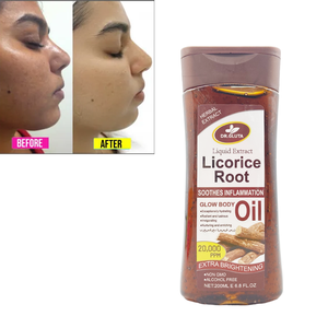 Huile Éclat Visage & Corps à Action Rapide Éclaircissante et Illuminatrice à la Racine de Réglisse, Apaise l'Inflammation, pour Toutes les Carnations 200ml - Product Image 1