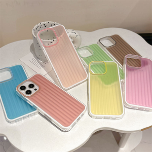Coque de téléphone portable antichoc transparente en TPU/PVC à texture ondulée tendance pour iPhone 17 16 15 14 13 Pro Max, couleur unie - Product Image 2