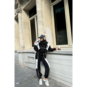 Conjunto Deportivo Negro Simple de 340 g/m², Transpirable, Unisex, Ropa Casual - Product Image 2