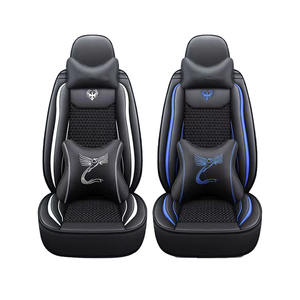 Fashion Sports Full <strong>Leather</strong> Ice Silk Four Seasons Car Seat Cover for Universal Seat Cover for Trucks <strong>Vans</strong> Line Pattern - Product Image 2